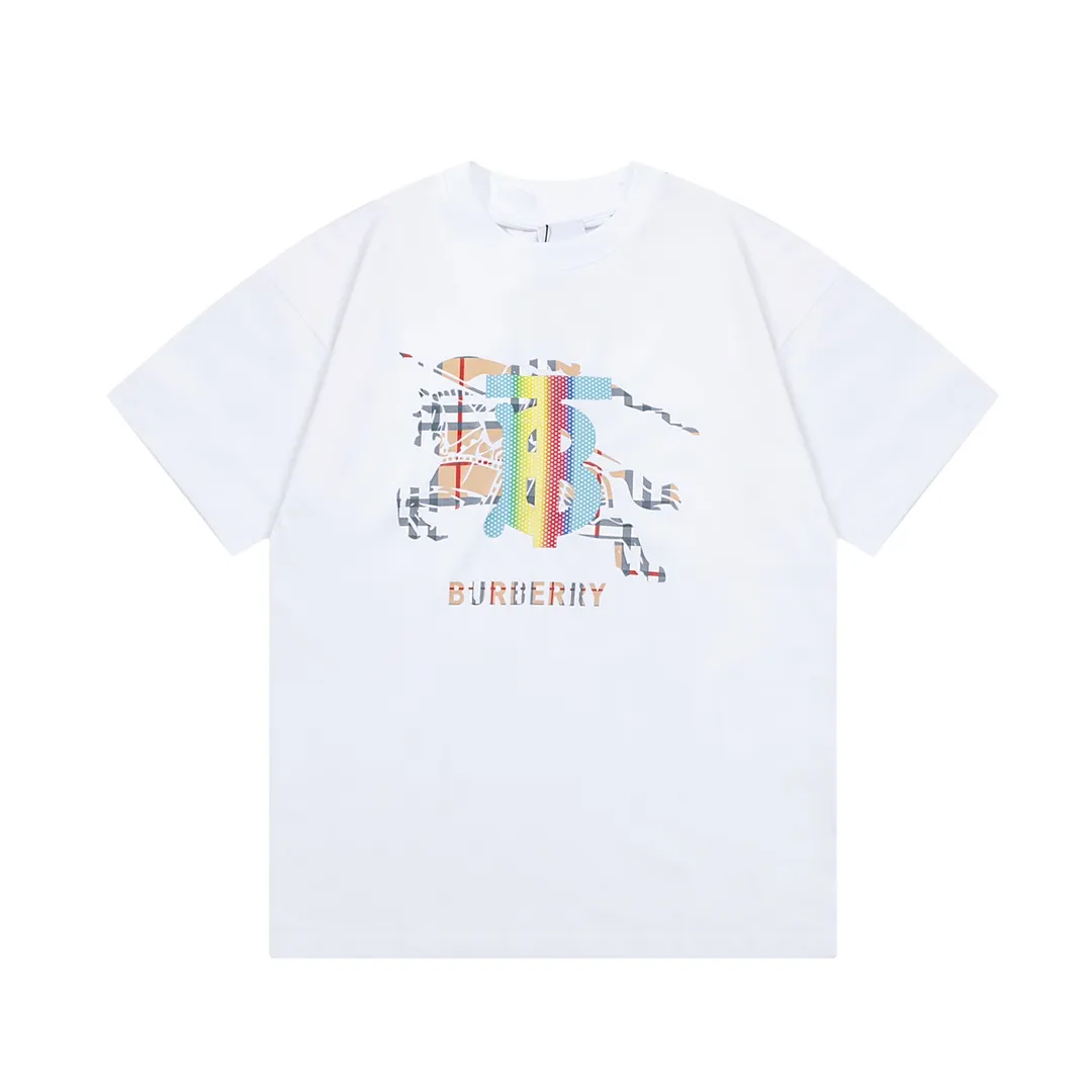 BURBERRY Logo Classic Retro Same Style T 260 Versatile : White Size：XS~L